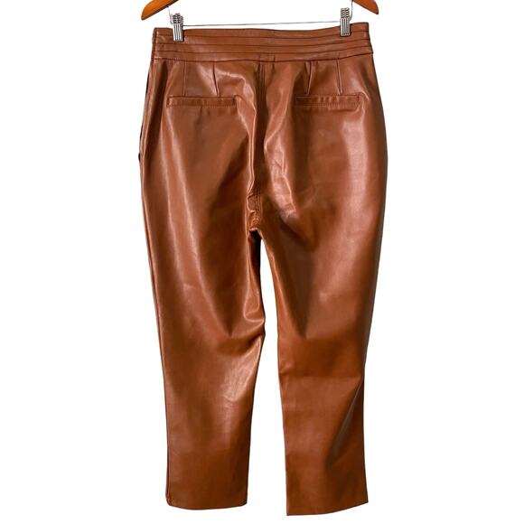 7 For All Mankind Womens Brown Faux Leather Pants Large Tan Boho Western Cowgirl - Picture 11 of 12